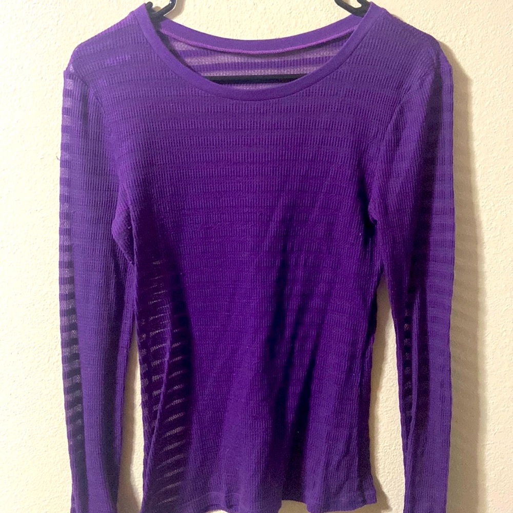 Size medium royal purple striped burnout top